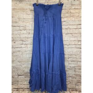 Rhea Womens Deep Blue Flowing Skirt Maxi Skirt Size L/XL NWT Retail $96